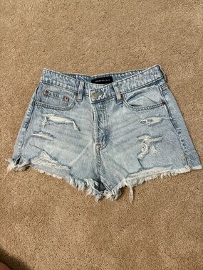 Aeropostale Light Blue Distressed High-Rise Denim Shorts